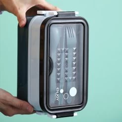 Lunchbox - Meal Prep Bakjes - Lunch Box Met Deksel - Meal Prep – Bento Box - Lunchtrommel Met Bestek Blauw -Huishoudproducten Verkoop 1200x1200 1105