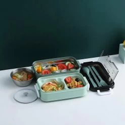 Lunchbox - Meal Prep Bakjes - Lunch Box Met Deksel - Meal Prep – Bento Box - Lunchtrommel Met Bestek Blauw -Huishoudproducten Verkoop 1200x1200 1111