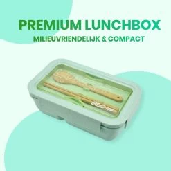 BentoBros® Duurzame Bento Box - Broodtrommel - Lunchtrommel - Lunchbox - Lunchset Voor Kinderen - Brooddoos - Duurzaam Hout - Inclusief Bestek - Voor Volwassenen En Kinderen - 0,85 Liter - Geschikt Voor Magnetron, Vriezer En Vaatwasser - Groen -Huishoudproducten Verkoop 1200x1200 1124