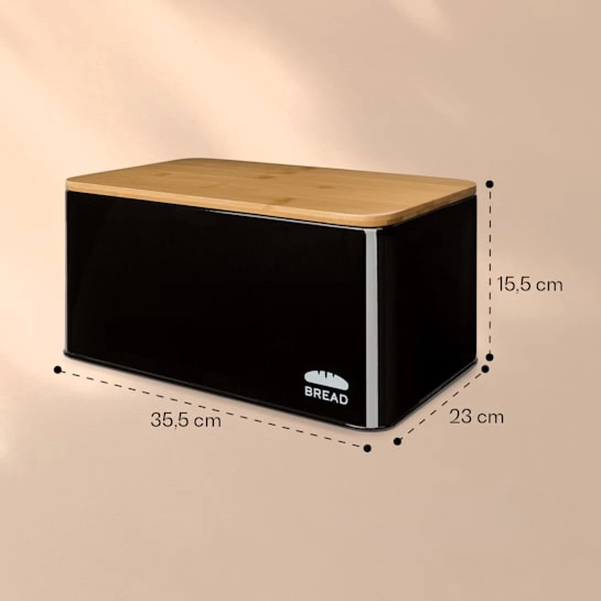 Klarstein Granrosi Oklahoma Broodtrommel - 35,5 X 15,5 X 23 Cm - Brooddoos Met Snijplank - Metaal & Bamboe 7 Klarstein Granrosi Oklahoma Broodtrommel - 35,5 X 15,5 X 23 Cm - Brooddoos Met Snijplank - Metaal & Bamboe - Afbeelding 5