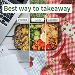 Bamboe Lunch Box 1400 Ml | Broodbox | Ecologisch | Roestvrijstalen Lunchbox | Bentobox No Leak | Smaakloos | Bamboe Grote Broodtrommel | Lunchbox Volwassenen | Lunchbox RVS Bamboe | Bambaw -Huishoudproducten Verkoop 1200x1200 1142