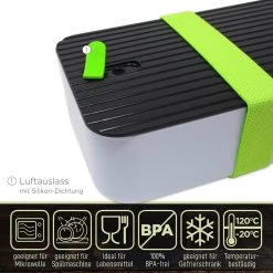 IFancy Lunchbox Tasty - Bento Lunch Box 1000ml - Dicht & Lekvrij Voor Kinderen & Volwassenen - Kantoor & School - BPA Vrij - Vaatwasser Magnetron & Vriezer Lunch Box (Groen) -Huishoudproducten Verkoop 1200x1200 1144