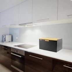 Luxe Broodtrommel Zwart Met Bamboe - Brood Bewaardoos - 36x21x21CM - Rechthoekig -Huishoudproducten Verkoop 1200x1200 1145