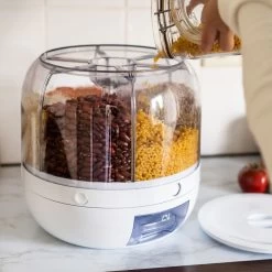 Roterende Voedsel Dispenser - 6 Vakken - Met Doseerschep - BPA Vrij - Handig -Huishoudproducten Verkoop 1200x1200 1175