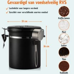 Koffie Bewaarbus Luchtdicht Met CO2 Uitlaat - Koffieblik Bewaarblik Voor 500 Gr Koffiebonen - Zwart - 1.2L -Huishoudproducten Verkoop 1200x1200 1181