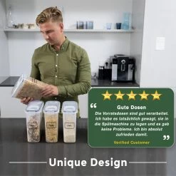 TNM Luxe Luchtdichte Voorraadbussen Set Zwart (4x2,5L), Voorraadpotten, Voedselcontainer Met Deksel, Vershouddoos -Huishoudproducten Verkoop 1200x1200 1207