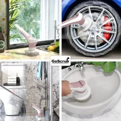 GoScrub® Elektrische Schoonmaakborstel – Elektrische Schrobber - Schrobborstel – Voor Badkamer Of Keuken – Schrobber Met Steel – Luiwagen – Polijstmachine - Roze -Huishoudproducten Verkoop 1200x1200 1323