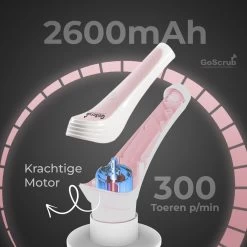 GoScrub® Elektrische Schoonmaakborstel – Elektrische Schrobber - Schrobborstel – Voor Badkamer Of Keuken – Schrobber Met Steel – Luiwagen – Polijstmachine - Roze -Huishoudproducten Verkoop 1200x1200 1328
