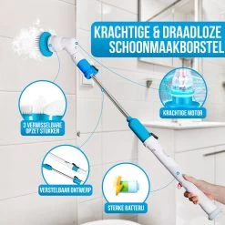 Strex Elektrische Schoonmaakborstel - Draadloze Schrobborstel - Schrobber - 3 Opzetstukken - Telescoopsteel - Poetsmachine Met Krachtige Accu -Huishoudproducten Verkoop 1200x1200 1360