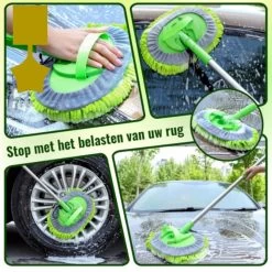 Merkloos Professionele Telescopische Wasborstel + Tonova Pen - Auto Schoonmaakborstel - Anti Slip - Auto, Caravan & Camper - Uitschuifbaar - Groen -Huishoudproducten Verkoop 1200x1200 1367