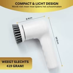 MostEssential Premium Elektrische Schoonmaakborstel 2023 Model – Elektrische Schrobber - Schrobborstel - Poetsmachine – Voor Badkamer Of Keuken - Inclusief 4 Borstelkoppen -Huishoudproducten Verkoop 1200x1200 1402