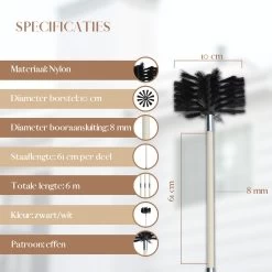 Waay Lifestyle Schoorsteenveegset - Schoorsteenborstel 6 Meter - Schoorsteenreiniger - Schrobborstels - Schoorsteenveger - Flexibele Steel - Geschikt Voor Boormachine - Wit -Huishoudproducten Verkoop 1200x1200 1408