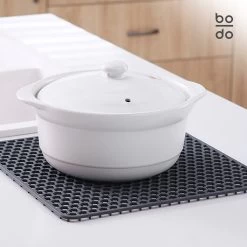 BODO Gootsteenmat Siliconen Donker Grijs - 30.5 X 30.5 Cm - Keuken Accessoires - Gootsteen Beschermer - Onderzetters Siliconen - Anti Kras - Gootsteen Accessoires -Huishoudproducten Verkoop 1200x1200 581