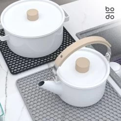 BODO Gootsteenmat Siliconen Donker Grijs - 30.5 X 30.5 Cm - Keuken Accessoires - Gootsteen Beschermer - Onderzetters Siliconen - Anti Kras - Gootsteen Accessoires -Huishoudproducten Verkoop 1200x1200 582