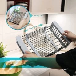 IBright Verstelbare Keukenrek - Gootsteen Mand - Afdruiprek – Vergiet – Verstelbaar In Lengte - Uitschuifbaar - RVS Grijs 16 IBright Verstelbare Keukenrek - Gootsteen Mand - Afdruiprek – Vergiet – Verstelbaar In Lengte - Uitschuifbaar - RVS Grijs -Huishoudproducten Verkoop 1200x1200 604