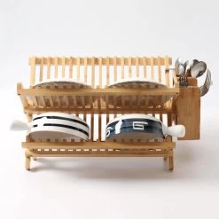 Merkloos Decopatent® Afdruiprek Voor Afwas - Bamboe - Hout - Inklapbaar Afdruiprek - Afwasrekje Inclusief Bestekhouder - Afwas Druiprek -Huishoudproducten Verkoop 1200x1200 623