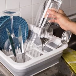 Amazy Afdruiprek Opvouwbaar & Bpa-vrij - Afdruiprek Voor Het Drogen Van Bestek, Borden, Glazen & Flessen - Afdruipmat In Grijs-wit Van Kunststof & Silicone Voor Gootsteen, Spoelbakken, Keuken -Huishoudproducten Verkoop 1200x1200 624