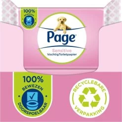 Page Vochtig Toiletpapier - 12 X 38 Stuks - Sensitive Vochtig Wc Papier - Voordeelverpakking