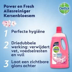 Dettol - Power & Fresh - Allesreiniger - Kersenbloesem - 8 X 1 Liter -Huishoudproducten Verkoop 1200x1200 798
