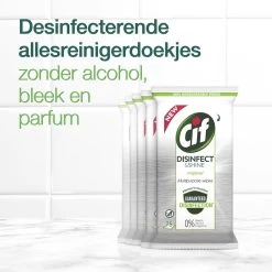 Cif Disinfect & Shine Wipes Doden 99,99% Van De Bacteriën Original Desinfecterende Schoonmaakdoekjes, Van 100% Biologisch Afbreekbaar Textiel 5 X 75 Doekjes -Huishoudproducten Verkoop 1200x1200 873