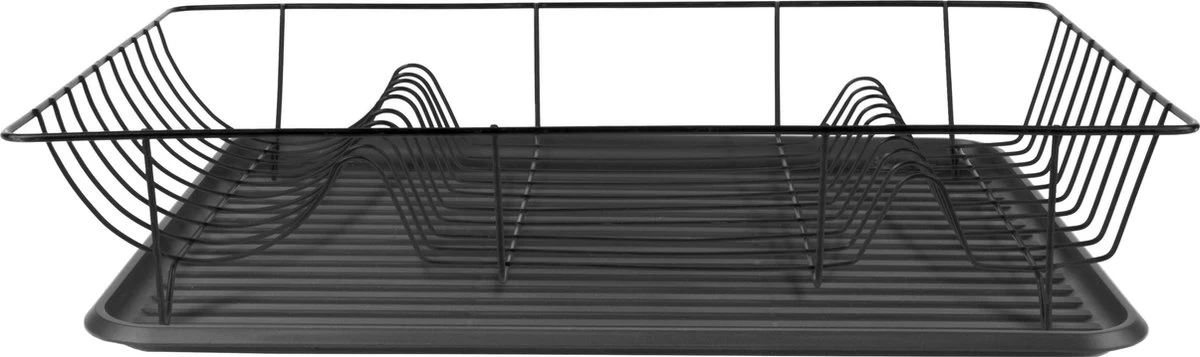 Present Time Afdruiprek - Linea Zwart Met Mat Zwarte Tray - 49x32x9,5cm 3 Present Time Afdruiprek - Linea Zwart Met Mat Zwarte Tray - 49x32x9,5cm