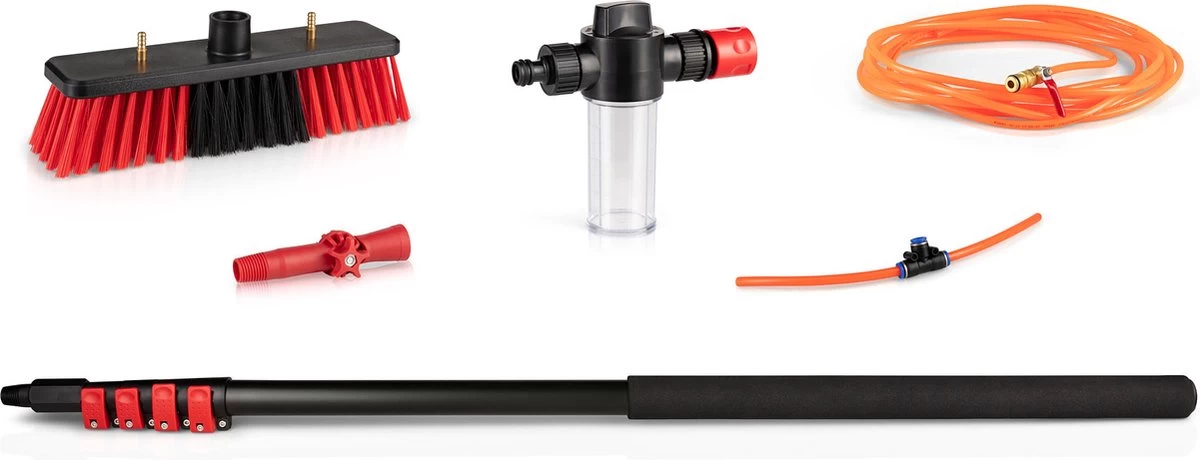Umuzi Cleaning Telescopische Waterborstel - Uitschuifbare Schrobborstel Voor Ramen, Gevel En Huis - 1,3 Tot 4,6 Meter - Reiniger Met 4 Uitschuifbare Delen - Zeepdispenser Met Doseerknop 4 Umuzi Cleaning Telescopische Waterborstel - Uitschuifbare Schrobborstel Voor Ramen, Gevel En Huis - 1,3 Tot 4,6 Meter - Reiniger Met 4 Uitschuifbare Delen - Zeepdispenser Met Doseerknop - Afbeelding 2