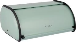 Plint - Retro Look Compacte Broodtrommel - Leaf Grijs Groen - Vintage Look