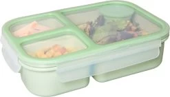 Lock&Lock Lunchbox - Bento Box - Salade Lunchbox - Met 3 Compartimenten - Met Dressing/Saus Bakje - Volwassenen En Kinderen - To Go - Lekvrij - BPA Vrij - 980 Ml - Groen -Huishoudproducten Verkoop 1200x685