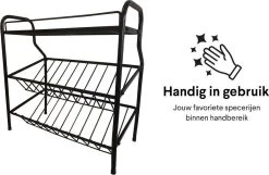 Zindoo Kruidenrek Zwart 3-laags Staand - Specerijen Rek - Kruiden Rek - Duurzaam RVS - Anti Slip Onderzijde - Specerijenstandaard – Keukenorganizer - Spice Rack - Kitchen Rack - Spice Organizer Keukenaccessoire - ZIN-SR05 -Huishoudproducten Verkoop 1200x784 2