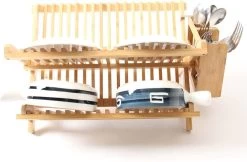 Merkloos Decopatent® Afdruiprek Voor Afwas - Bamboe - Hout - Inklapbaar Afdruiprek - Afwasrekje Inclusief Bestekhouder - Afwas Druiprek -Huishoudproducten Verkoop 1200x789 1