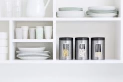 Brabantia Voorraadbus - 1,4 L - Matt Steel Fingerprint Proof / Matt Black Deksel - Met Venster -Huishoudproducten Verkoop 1200x800 29