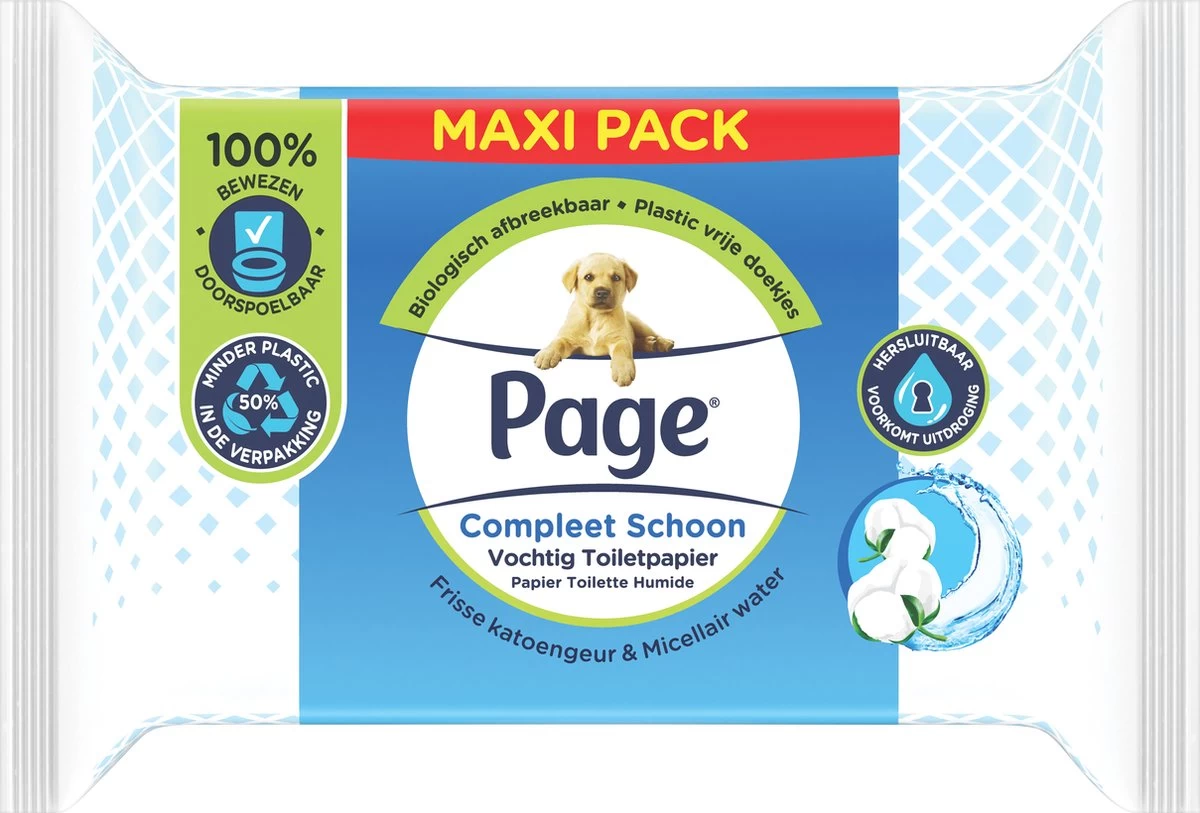 Page Vochtig Toiletpapier - 6 X 74 Stuks - Compleet Schoon Maxi Vochtig Wc Papier - Voordeelverpakking 6 Page Vochtig Toiletpapier - 6 X 74 Stuks - Compleet Schoon Maxi Vochtig Wc Papier - Voordeelverpakking - Afbeelding 4