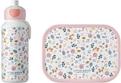 Mepal – Lunchset Campus (pu + Lb) – Pop-up Drinkfles En Broodtrommel Voor Kinderen – Spring Flowers – Little Dutch
