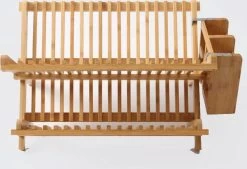 Merkloos Decopatent® Afdruiprek Voor Afwas - Bamboe - Hout - Inklapbaar Afdruiprek - Afwasrekje Inclusief Bestekhouder - Afwas Druiprek -Huishoudproducten Verkoop 1200x823