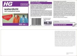 HG Waterdicht 100% Synthetisch Textiel - 300 Ml - Water- En Vuilafstotend - Handwas En Wasmachine -Huishoudproducten Verkoop 1200x881