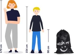 Wonair - Grote Waszak - Laundry Bag - Wash Me - 60x90cm - Zwart - Met Trekkoord -Huishoudproducten Verkoop 1200x891