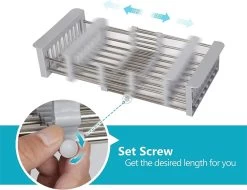 IBright Verstelbare Keukenrek - Gootsteen Mand - Afdruiprek – Vergiet – Verstelbaar In Lengte - Uitschuifbaar - RVS Grijs 19 IBright Verstelbare Keukenrek - Gootsteen Mand - Afdruiprek – Vergiet – Verstelbaar In Lengte - Uitschuifbaar - RVS Grijs -Huishoudproducten Verkoop 1200x925