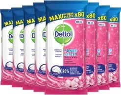 Dettol - Schoonmaakdoekjes - Power & Fresh - Kersenbloesem - 80 Stuks X8 -Huishoudproducten Verkoop 1200x942 1