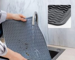 Merkloos Afdruipmat - Pannenonderzetter- Siliconen Mat - Zwart - 30 X 40 CM - Met Ophanggat - Hittebestendig -Huishoudproducten Verkoop 1200x954 1