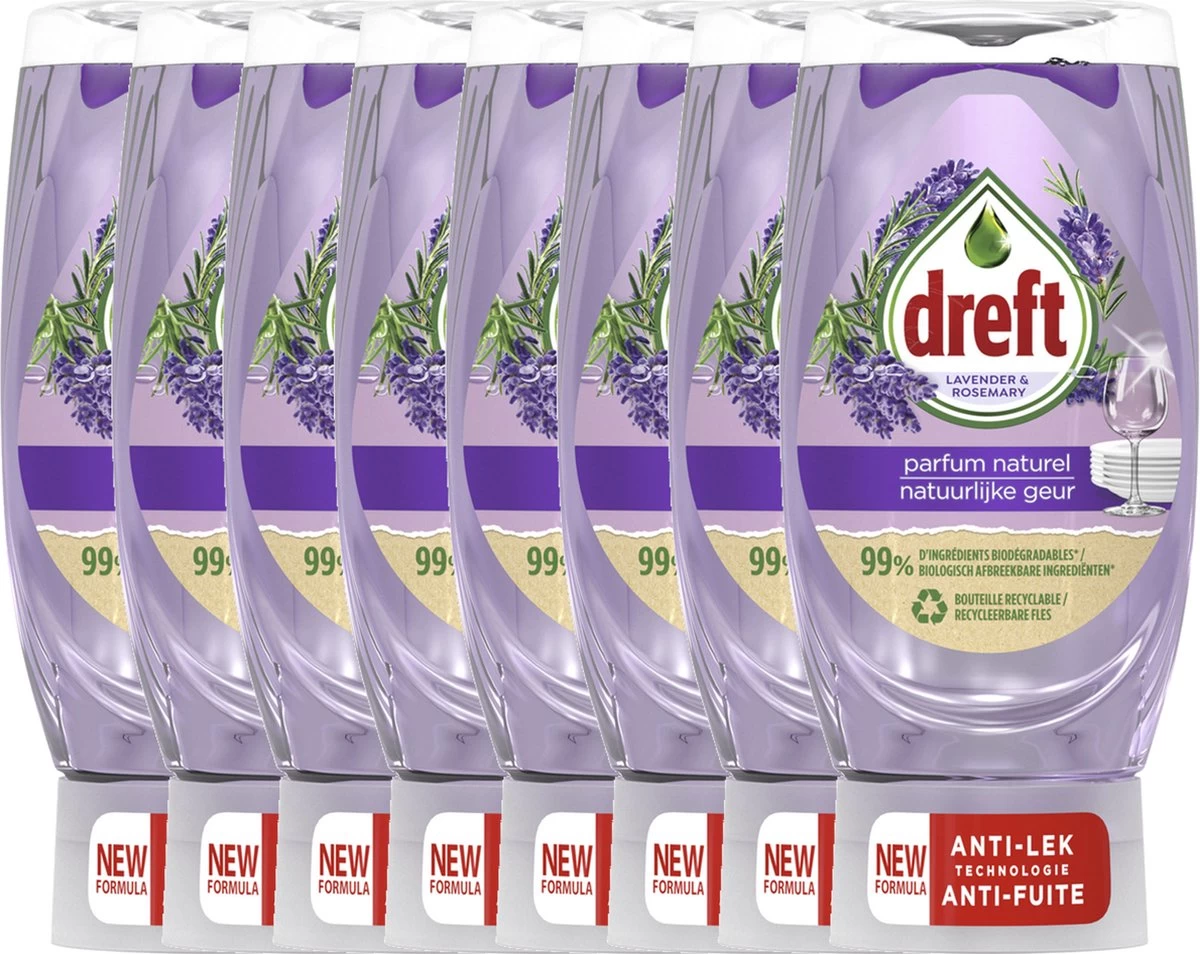 Dreft Natuurlijke Geur - Afwasmiddel - Lavendel & Rozemarijn - Ondersteboven Fles - Voordeelverpakking 8 X 370 Ml 3 Dreft Natuurlijke Geur - Afwasmiddel - Lavendel & Rozemarijn - Ondersteboven Fles - Voordeelverpakking 8 X 370 Ml