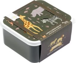 A Little Lovely Company - Brooddoos - Broodtrommel -Lunch & Snack Box Set Van 4 - Savanne -Huishoudproducten Verkoop 1200x991