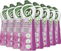 Cif CleanBoost Cream Pink Schuurmiddel - 8 X 750 Ml - Voordeelverpakking