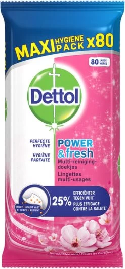 Dettol - Schoonmaakdoekjes - Power & Fresh - Kersenbloesem - 80 Stuks X8 -Huishoudproducten Verkoop 558x1200 2