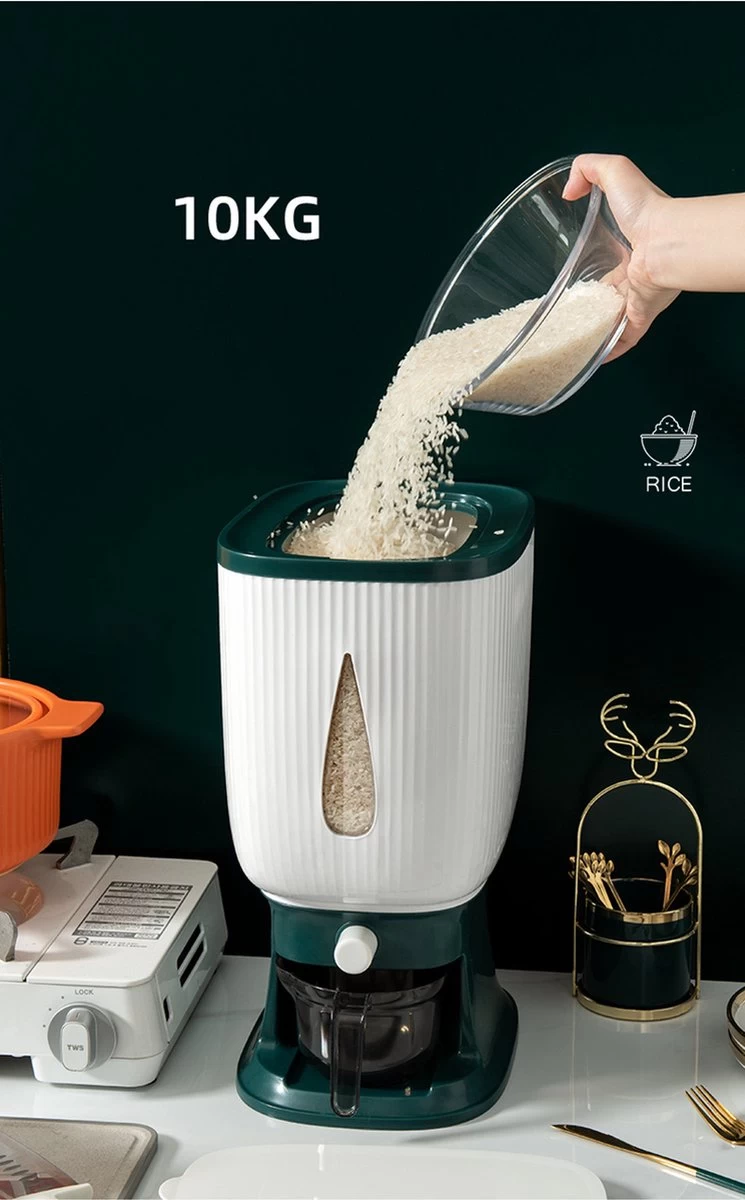 Deluqse Rijst Dispenser - Rijst Container - Grijs - Voedsel Dispenser - Rijst Opbergdoos - Rijst Bewaren - Rijst Opberg Container 6 Deluqse Rijst Dispenser - Rijst Container - Grijs - Voedsel Dispenser - Rijst Opbergdoos - Rijst Bewaren - Rijst Opberg Container - Afbeelding 4