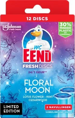WC-Eend Fresh Discs Floral Moon + Navulling 12 Discs -Huishoudproducten Verkoop 767x1200 1