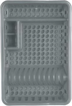 Merkloos Decopatent® Afdruiprek Voor Afwas - Afdruiprekje Met Lekbak - Kunststof Afdruipmat - Afwassen Borden & Bestek - 32.5x49x9 - Grijs -Huishoudproducten Verkoop 821x1200