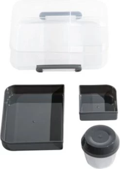 Lunchbox - Broodtrommel Inclusief Sausbeker - 3 Compartimenten - Saladebox - Brooddoos Met Yoghurtpotje -Huishoudproducten Verkoop 849x1200