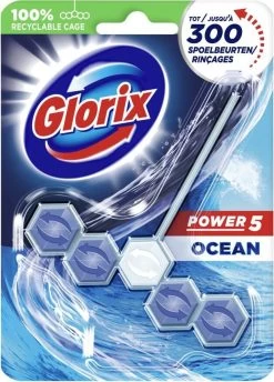 Glorix Power 5 Toiletblokken - Ocean - 9 Stuks - Halfjaarbox - Voordeelverpakking -Huishoudproducten Verkoop 861x1200
