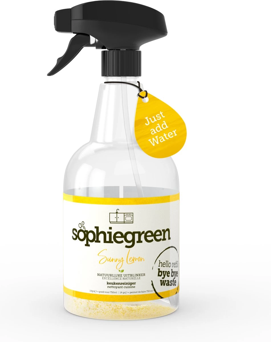 SophieGreen Voorjaarspakket; Allesreiniger + Keukenreiniger - 2x 750ml + Navullingen + Sopje Allesreiniger 100g 6 SophieGreen Voorjaarspakket; Allesreiniger + Keukenreiniger - 2x 750ml + Navullingen + Sopje Allesreiniger 100g - Afbeelding 4