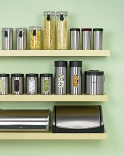 Brabantia Voorraadbus - 1,4 L - Matt Steel Fingerprint Proof / Matt Black Deksel - Met Venster -Huishoudproducten Verkoop 952x1200 1